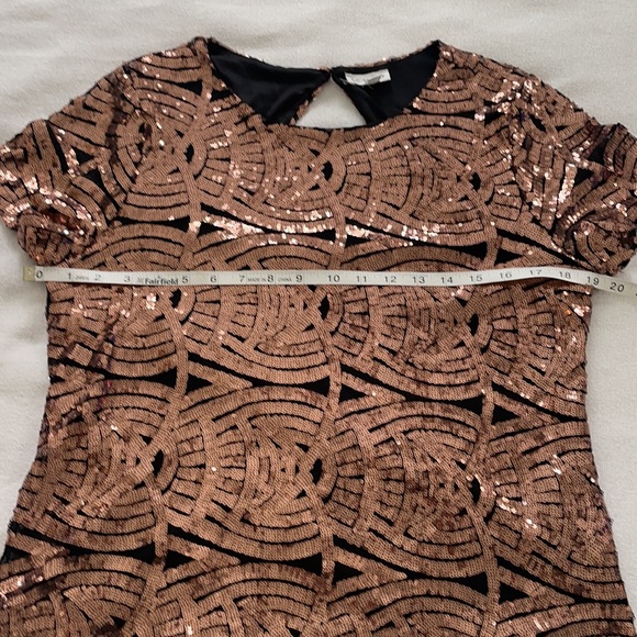 Vintage Copper Sequined Top! Sz M. Lined and has a bit of stretch! - Picture 12 of 13